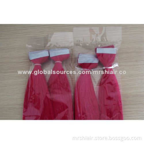 12"-26" high-luminance color human silk straight tape in hair extensions